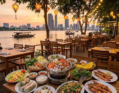Ẩm Thực Bến Sông – Không gian thưởng thức món ngon bên dòng sông